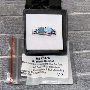 No Words Needed Opal and Sapphire Ring